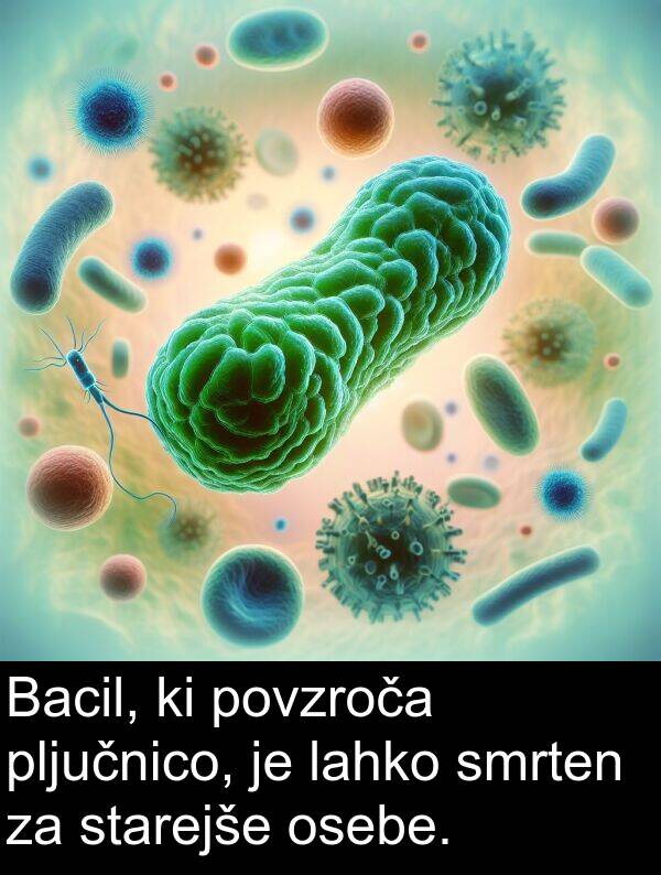 smrten: Bacil, ki povzroča pljučnico, je lahko smrten za starejše osebe.