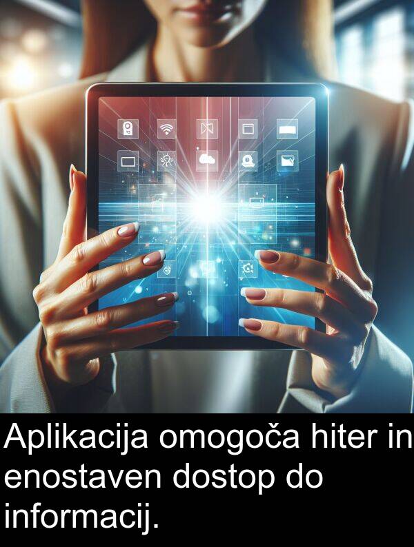 hiter: Aplikacija omogoča hiter in enostaven dostop do informacij.
