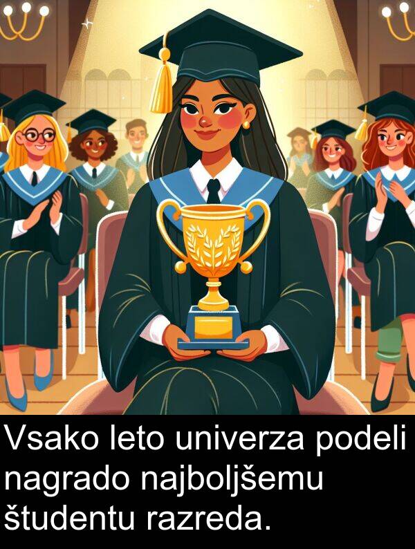 najboljšemu: Vsako leto univerza podeli nagrado najboljšemu študentu razreda.