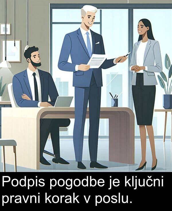 ključni: Podpis pogodbe je ključni pravni korak v poslu.