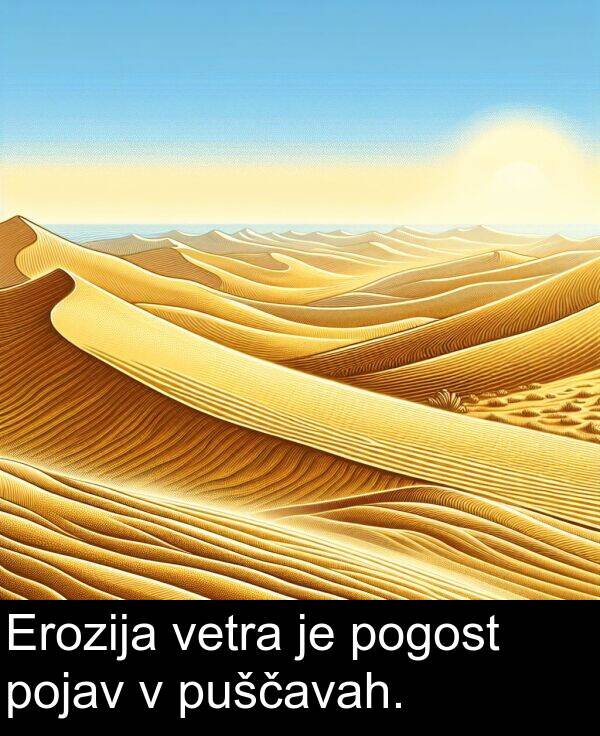 pogost: Erozija vetra je pogost pojav v puščavah.
