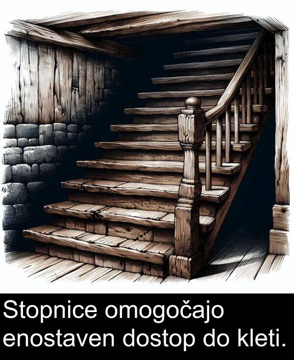 kleti: Stopnice omogočajo enostaven dostop do kleti.
