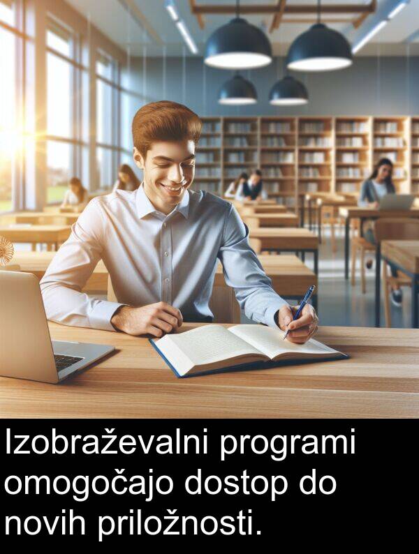 novih: Izobraževalni programi omogočajo dostop do novih priložnosti.