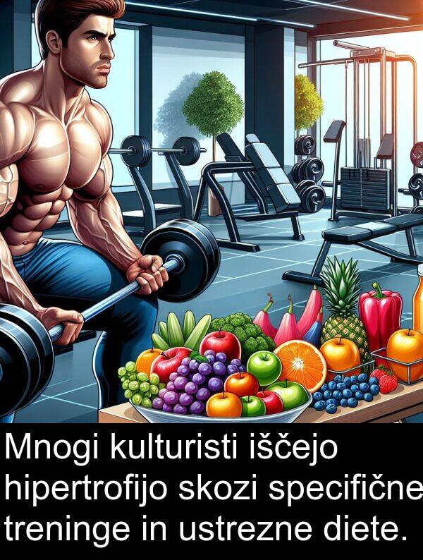 hipertrofijo: Mnogi kulturisti iščejo hipertrofijo skozi specifične treninge in ustrezne diete.