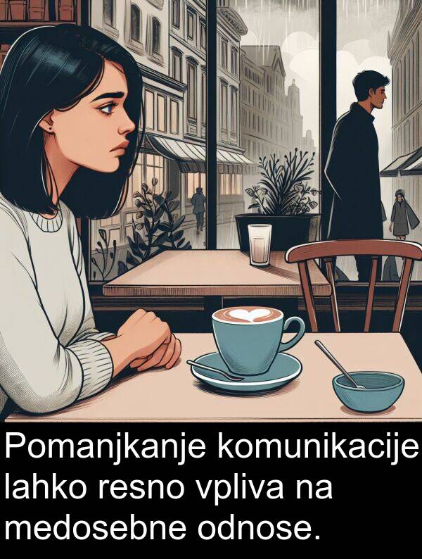 komunikacije: Pomanjkanje komunikacije lahko resno vpliva na medosebne odnose.