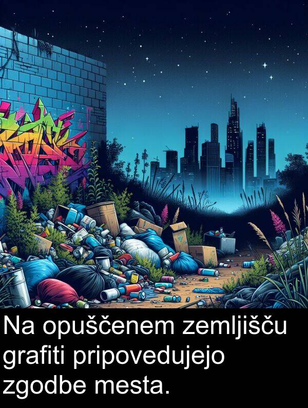 mesta: Na opuščenem zemljišču grafiti pripovedujejo zgodbe mesta.