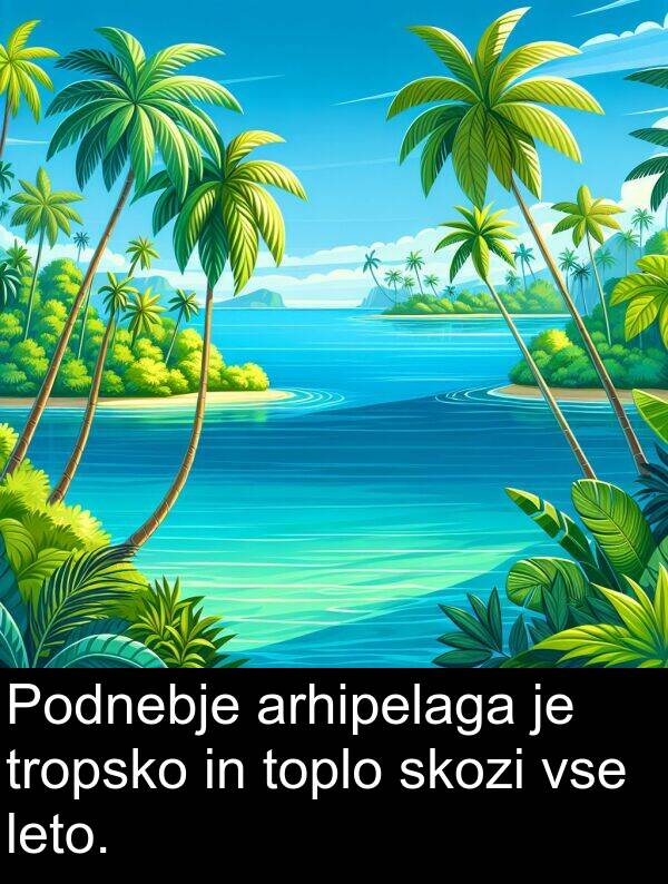 vse: Podnebje arhipelaga je tropsko in toplo skozi vse leto.