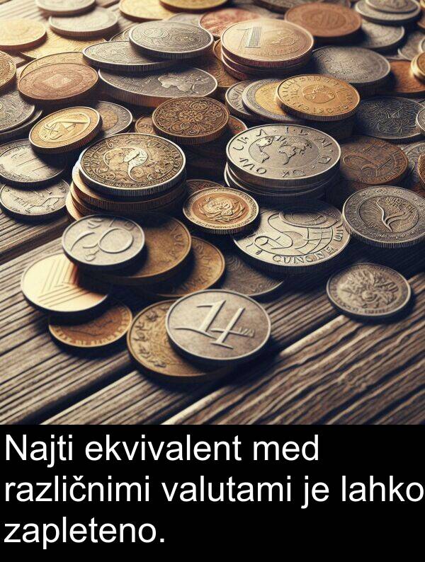 ekvivalent: Najti ekvivalent med različnimi valutami je lahko zapleteno.