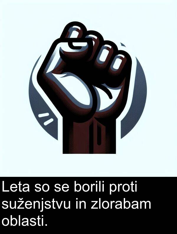 borili: Leta so se borili proti suženjstvu in zlorabam oblasti.