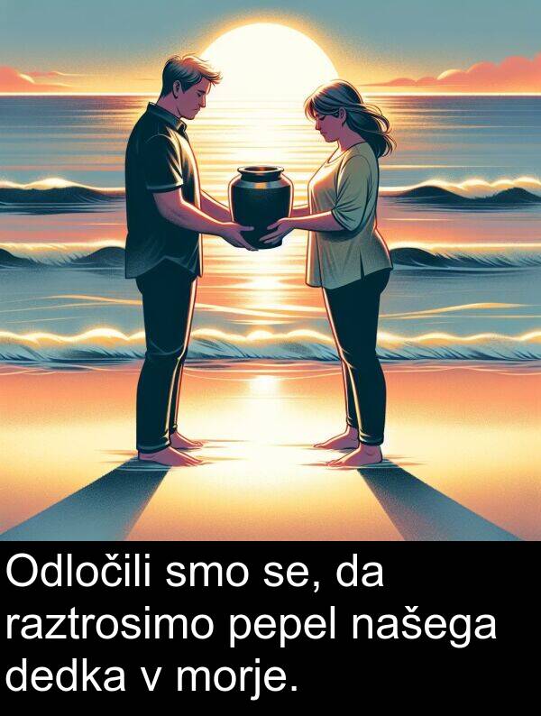 se: Odločili smo se, da raztrosimo pepel našega dedka v morje.