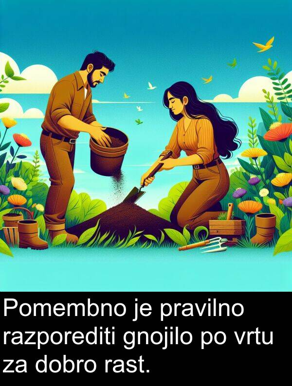 rast: Pomembno je pravilno razporediti gnojilo po vrtu za dobro rast.