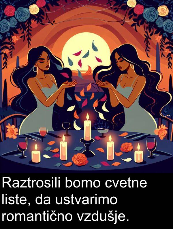 bomo: Raztrosili bomo cvetne liste, da ustvarimo romantično vzdušje.