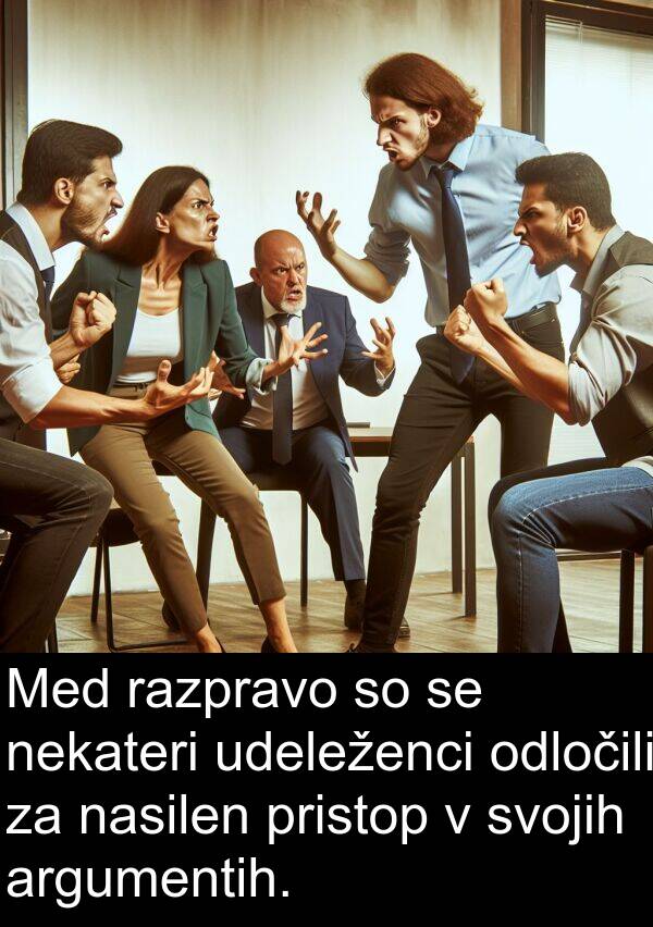 odločili: Med razpravo so se nekateri udeleženci odločili za nasilen pristop v svojih argumentih.