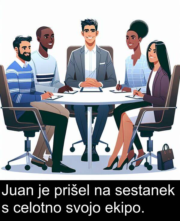 celotno: Juan je prišel na sestanek s celotno svojo ekipo.