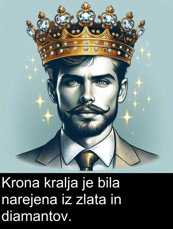 kralja: Krona kralja je bila narejena iz zlata in diamantov.