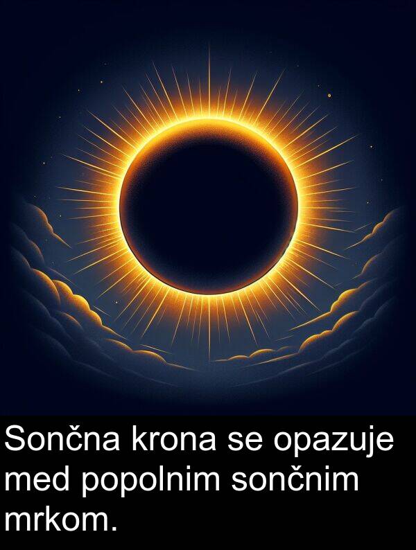 sončnim: Sončna krona se opazuje med popolnim sončnim mrkom.