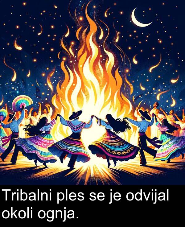 ognja: Tribalni ples se je odvijal okoli ognja.