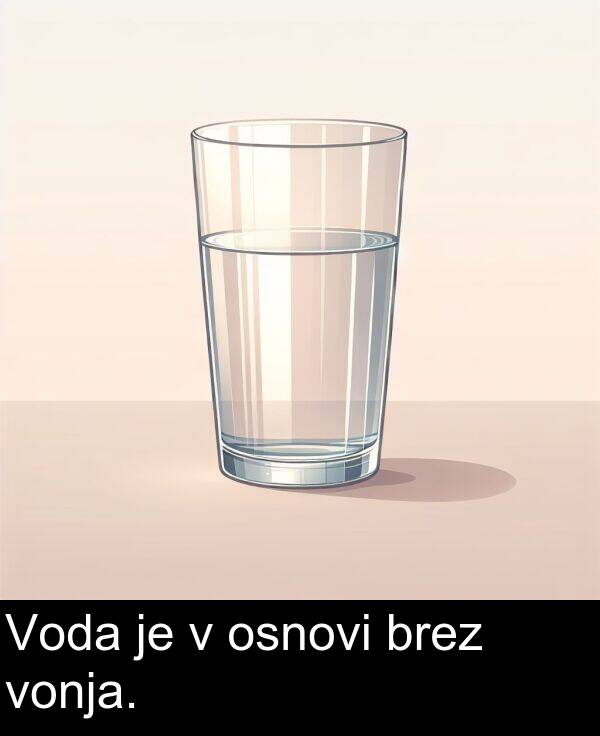 osnovi: Voda je v osnovi brez vonja.