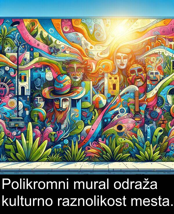 mural: Polikromni mural odraža kulturno raznolikost mesta.