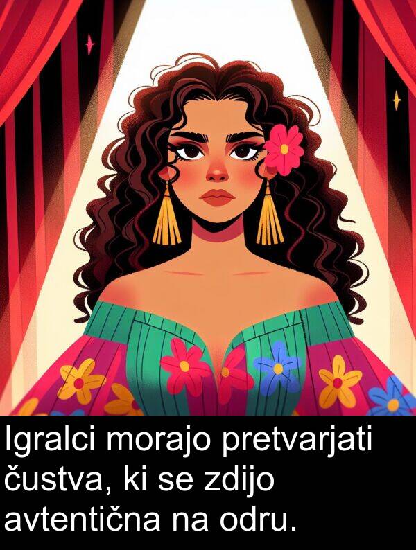 odru: Igralci morajo pretvarjati čustva, ki se zdijo avtentična na odru.