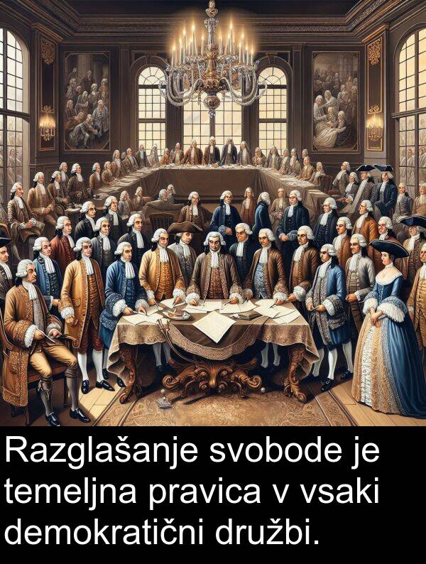 svobode: Razglašanje svobode je temeljna pravica v vsaki demokratični družbi.