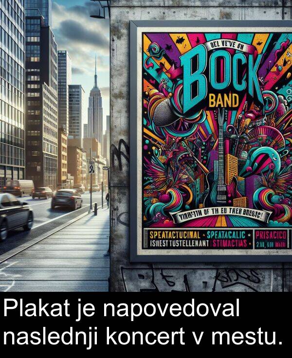 koncert: Plakat je napovedoval naslednji koncert v mestu.