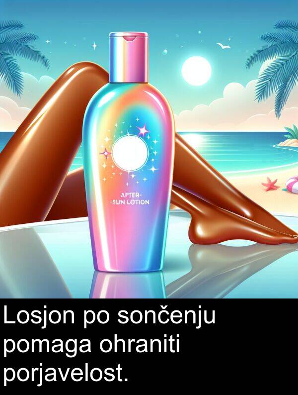 ohraniti: Losjon po sončenju pomaga ohraniti porjavelost.