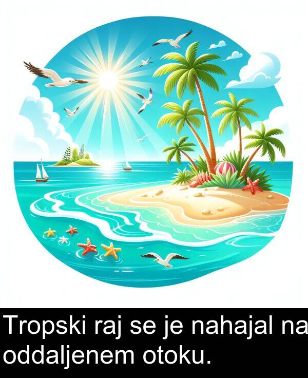 raj: Tropski raj se je nahajal na oddaljenem otoku.