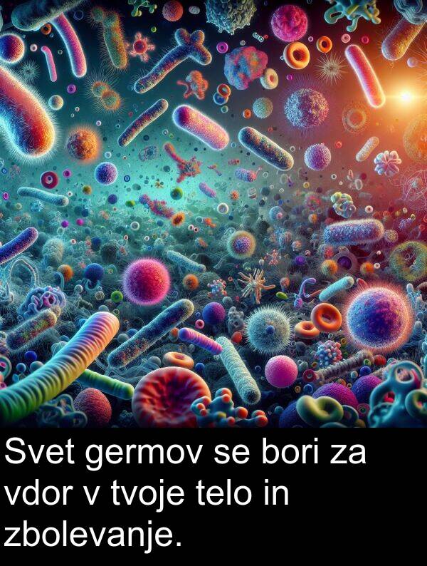 germov: Svet germov se bori za vdor v tvoje telo in zbolevanje.