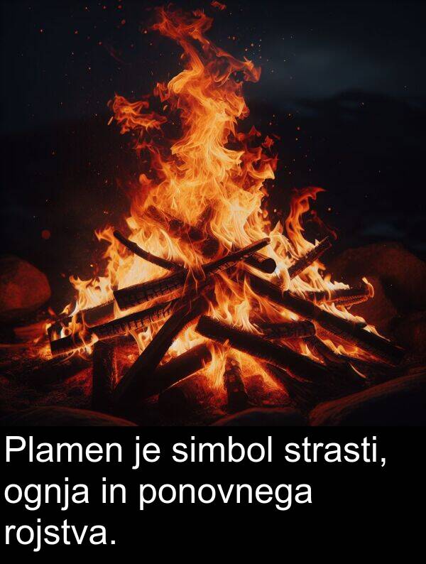 ognja: Plamen je simbol strasti, ognja in ponovnega rojstva.