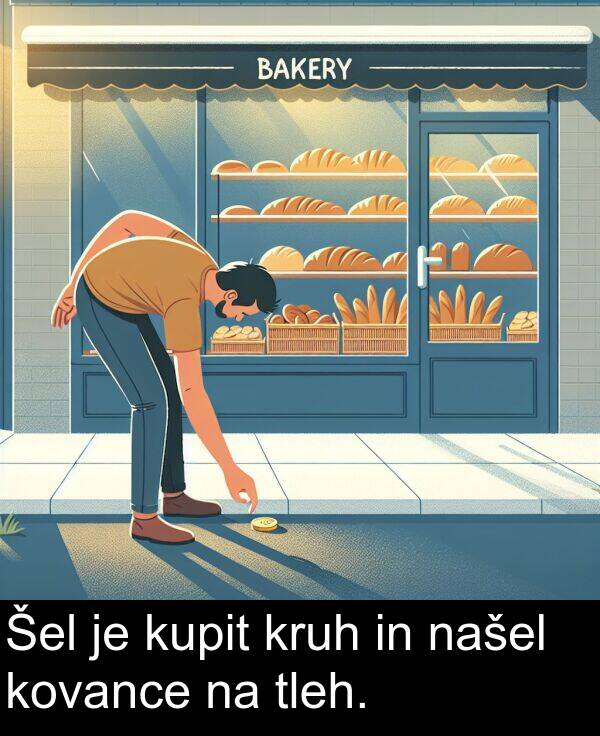 kupit: Šel je kupit kruh in našel kovance na tleh.