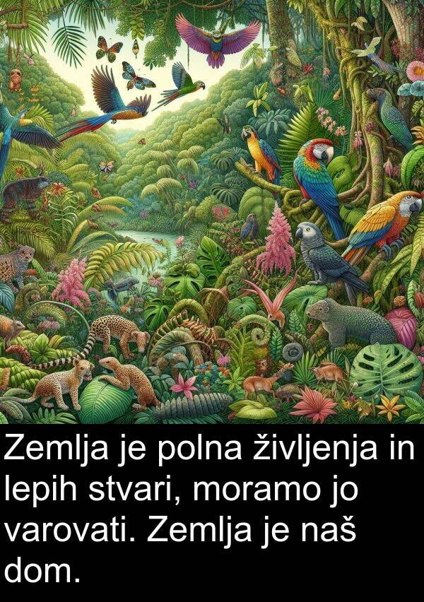 lepih: Zemlja je polna življenja in lepih stvari, moramo jo varovati. Zemlja je naš dom.