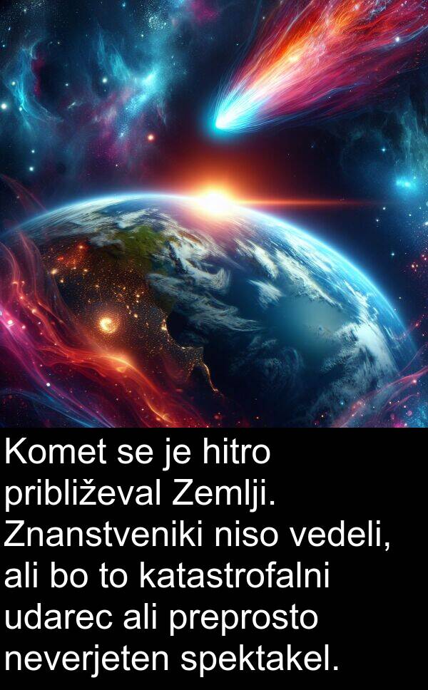 vedeli: Komet se je hitro približeval Zemlji. Znanstveniki niso vedeli, ali bo to katastrofalni udarec ali preprosto neverjeten spektakel.