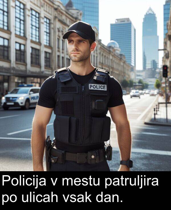 mestu: Policija v mestu patruljira po ulicah vsak dan.