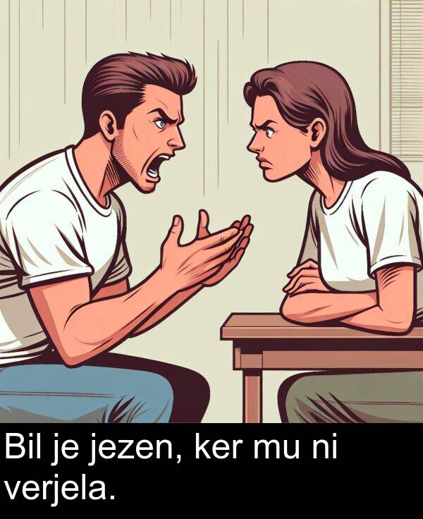 jezen: Bil je jezen, ker mu ni verjela.