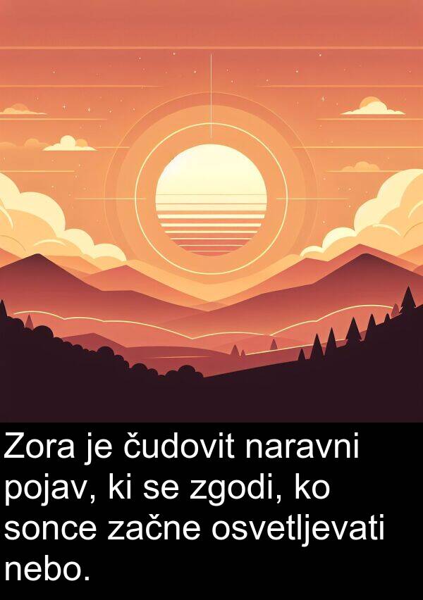 sonce: Zora je čudovit naravni pojav, ki se zgodi, ko sonce začne osvetljevati nebo.