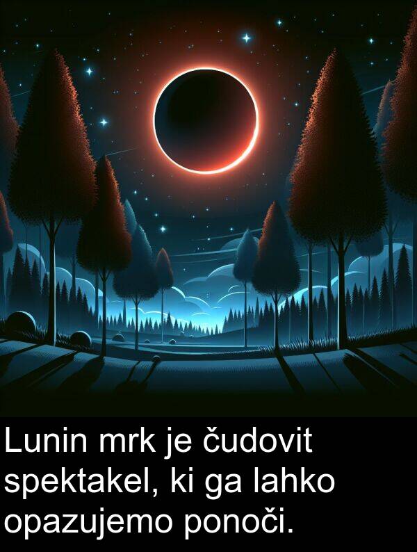 mrk: Lunin mrk je čudovit spektakel, ki ga lahko opazujemo ponoči.
