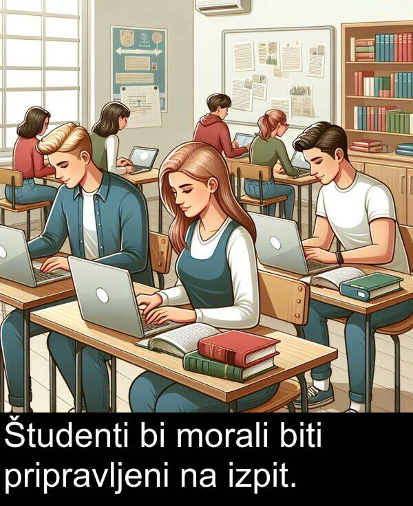 morali: Študenti bi morali biti pripravljeni na izpit.