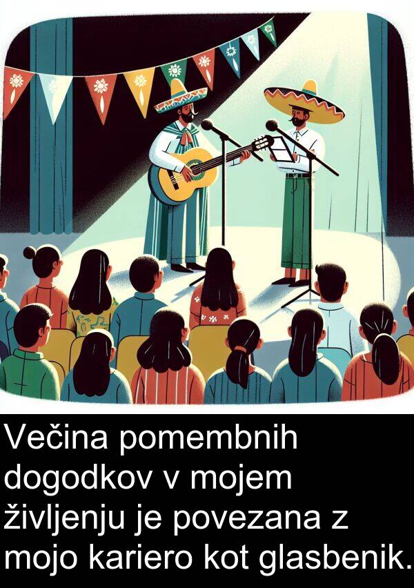 življenju: Večina pomembnih dogodkov v mojem življenju je povezana z mojo kariero kot glasbenik.