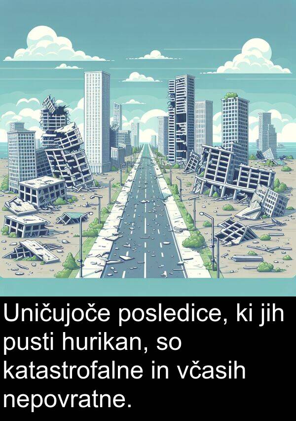 katastrofalne: Uničujoče posledice, ki jih pusti hurikan, so katastrofalne in včasih nepovratne.