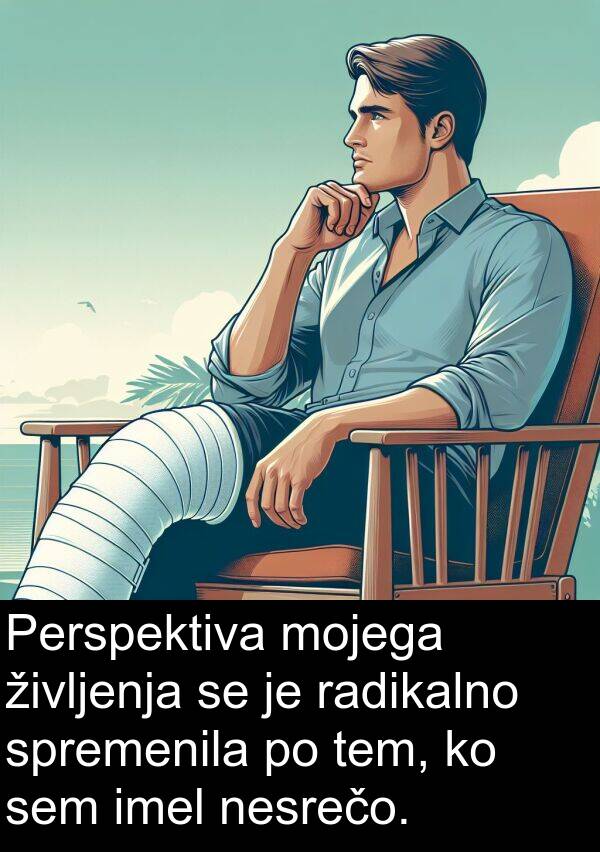 radikalno: Perspektiva mojega življenja se je radikalno spremenila po tem, ko sem imel nesrečo.