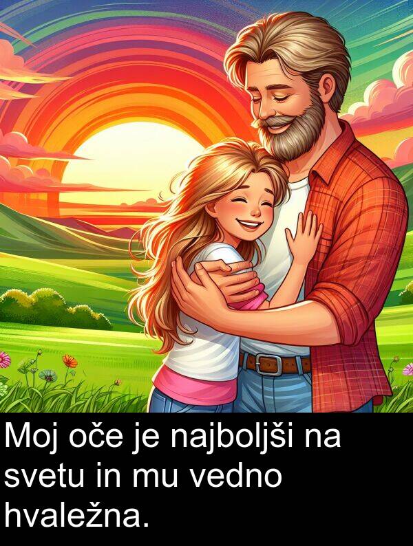svetu: Moj oče je najboljši na svetu in mu vedno hvaležna.