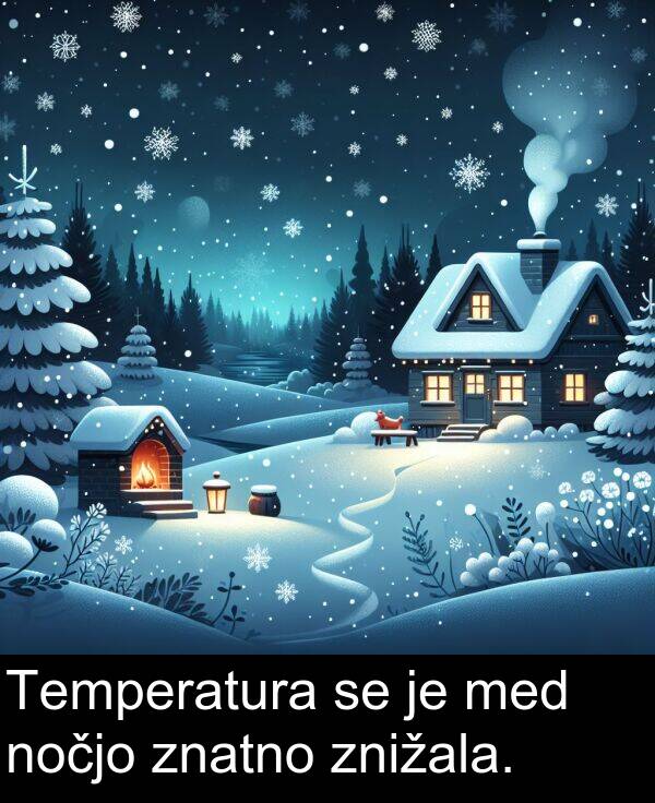 med: Temperatura se je med nočjo znatno znižala.