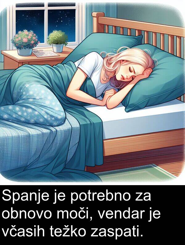 potrebno: Spanje je potrebno za obnovo moči, vendar je včasih težko zaspati.