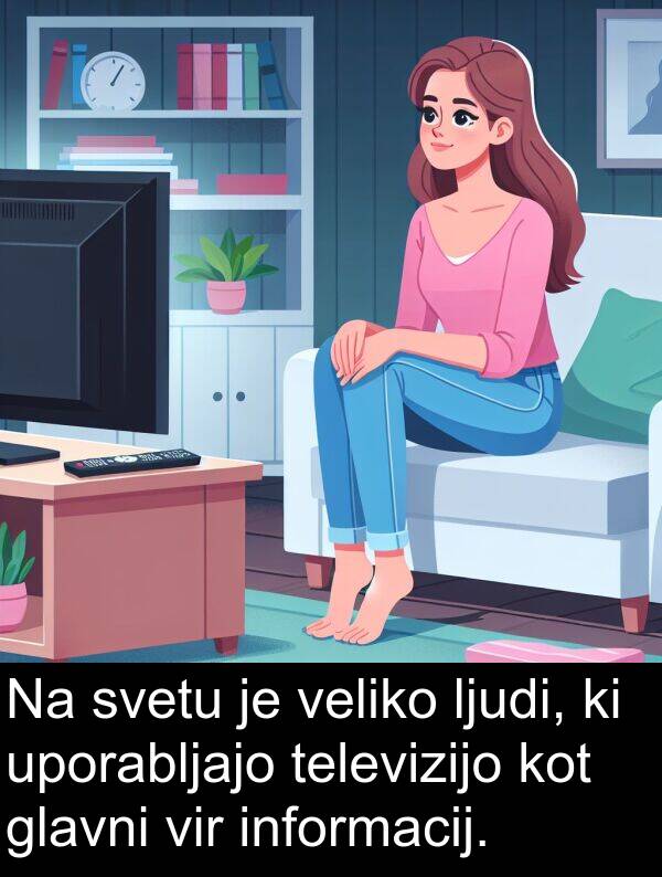 svetu: Na svetu je veliko ljudi, ki uporabljajo televizijo kot glavni vir informacij.