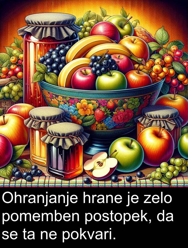 postopek: Ohranjanje hrane je zelo pomemben postopek, da se ta ne pokvari.