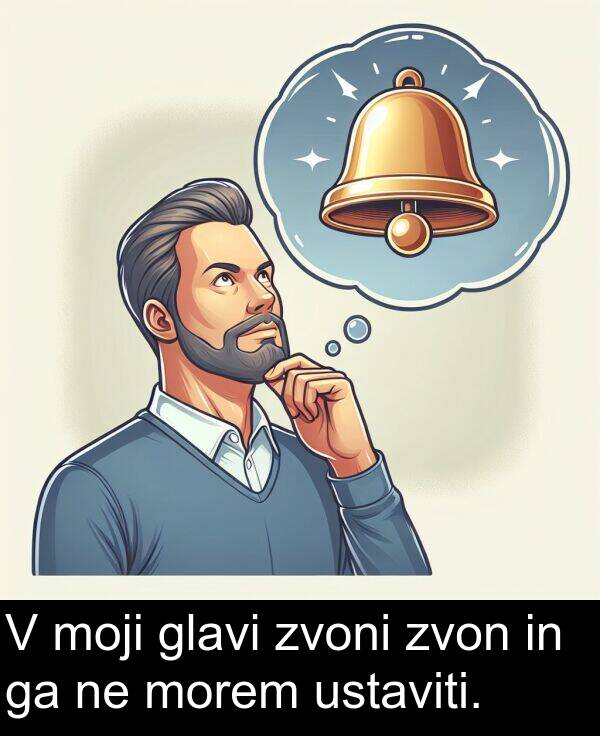 glavi: V moji glavi zvoni zvon in ga ne morem ustaviti.
