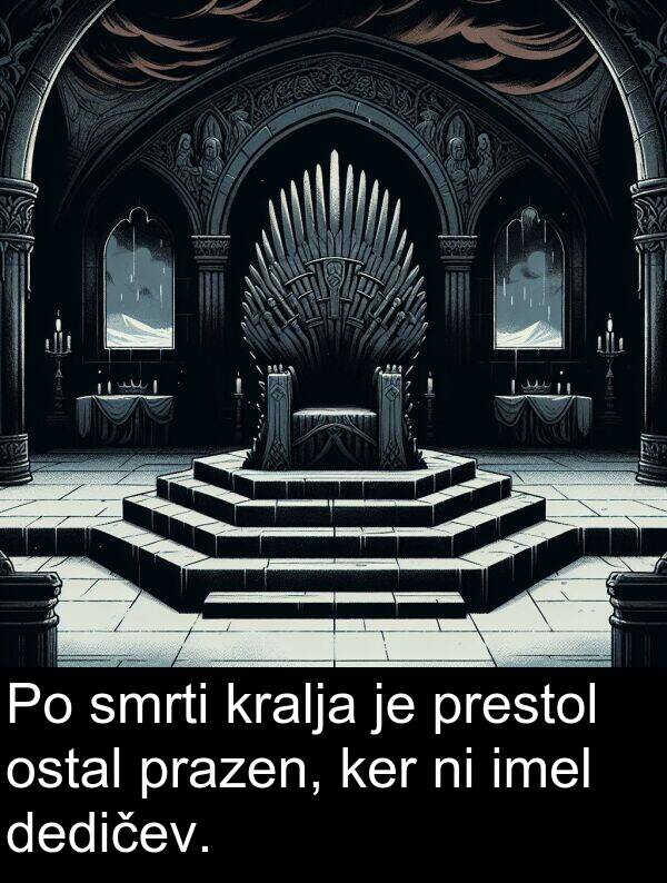 smrti: Po smrti kralja je prestol ostal prazen, ker ni imel dedičev.