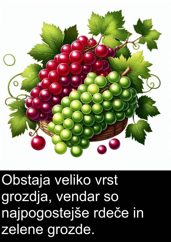 grozde: Obstaja veliko vrst grozdja, vendar so najpogostejše rdeče in zelene grozde.