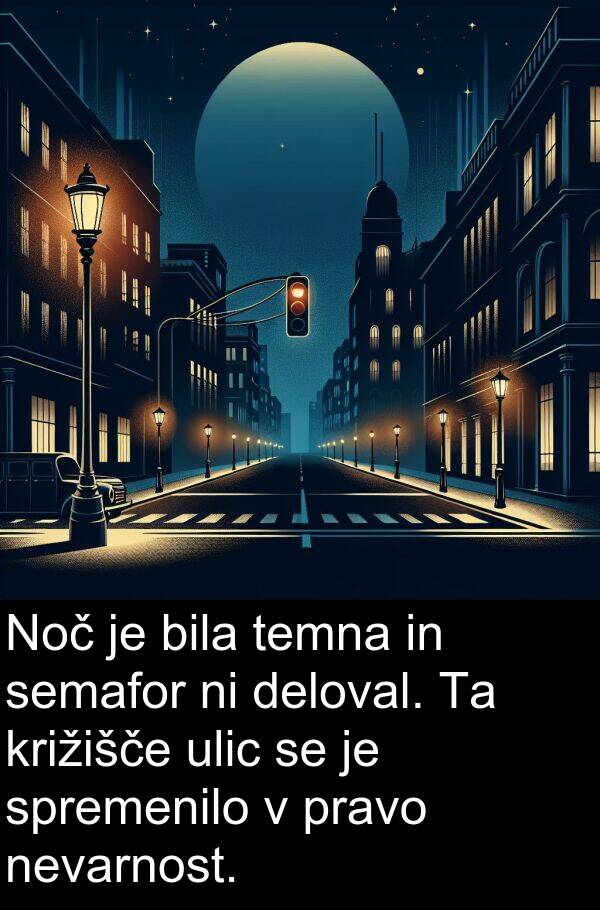 križišče: Noč je bila temna in semafor ni deloval. Ta križišče ulic se je spremenilo v pravo nevarnost.